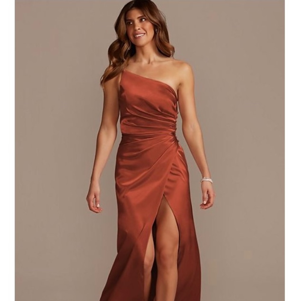 One Shoulder Cinnamon Gown